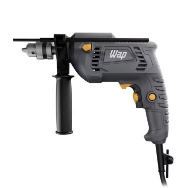 Imagem de Parafusadeira e Furadeira de Impacto WAP Profissional WF 700K10 11 Acessórios 700W Cinza Amarelo 110V