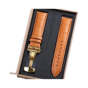 Imagem de Pulseira De Relógio Ajustável Em Couro Genuíno 12-22mm Com Fecho Borbo