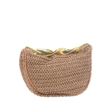 Imagem de Bolsa em Ráfia – Com Alça Metalizada Dourada-Feminino
