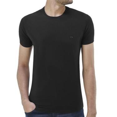 Imagem de Camiseta Básica Slim Manga Curta Masculina Ogochi - 6001001, Preto, G