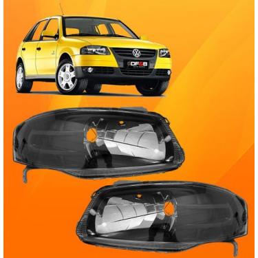 Imagem de Farol Gol G4  2006 2007 2008 2009 Mascara Negra - DFEB, Par: Lado dire