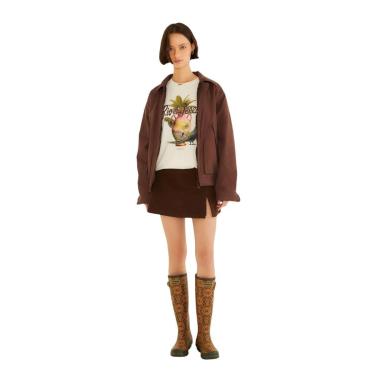 Imagem de Saia Short Curto Farm Rio Marrom-Feminino