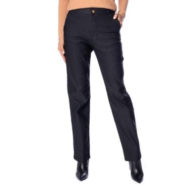 Imagem de Calça Feminina Bless Denim Sarja Alfaiataria Preto, Preto, 42