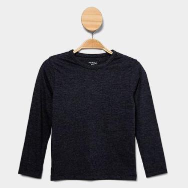 Imagem de Camiseta Infantil Manga Longa Hering Casual Menina, Preto, 8A