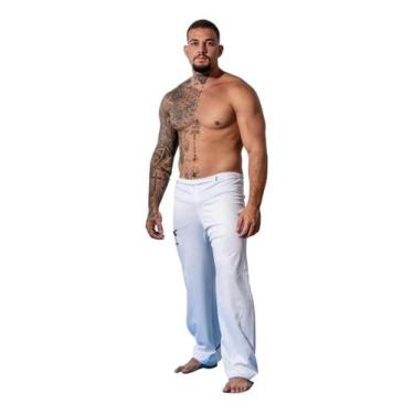 Imagem de Calça de Capoeira Adulto Poliéster Branca 1 Fight, P, Branco, Unissex