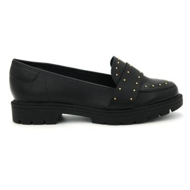 Imagem de Sapato Beira Rio 4283.125 Mocassim Salto Tratorado Feminino, 36, Preto