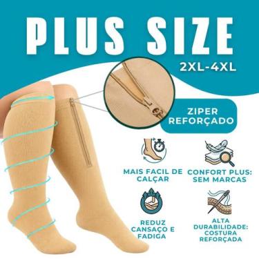 Imagem de Meia De Compressão 20_30mmHg Plus Size com Zíper e Ponteira Fechada Id