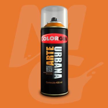 Imagem de Tinta Spray 400ml Arte Urbana Colorgin Alta Cobertura, Tangerina