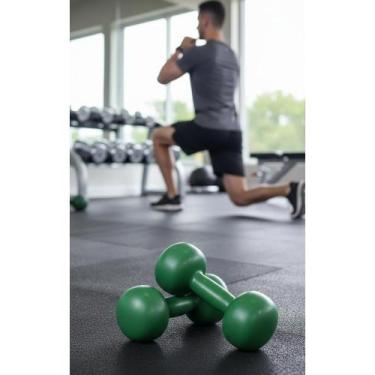 Imagem de Halteres Emborrachados 1kg Verde - Treino Seguro - Congratulations Sto