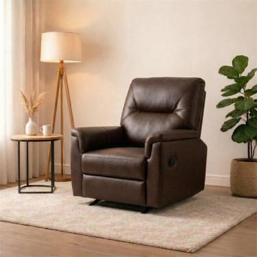 Imagem de Poltrona do Papai Reclinavel Corvette Artplas Reposerao Corino Confortavel Caramelo Courino Marrom Matrix