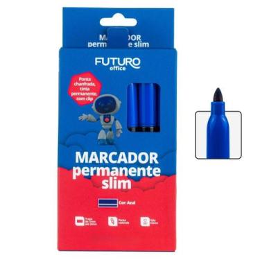 Imagem de Caixa com 10 Marcador Permanente Slim Traço 2mm Varias Cores - Futuro 