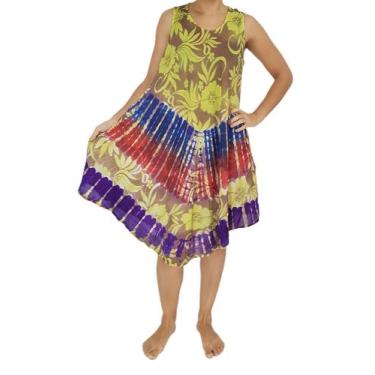 Imagem de Saída De Praia / Vestido Estampado Regata Tie Dye - Corpo Dourado Moda