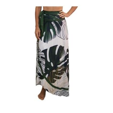Imagem de Saída De Praia/ saia pareô longa de transpassar - Corpo Dourado Moda P