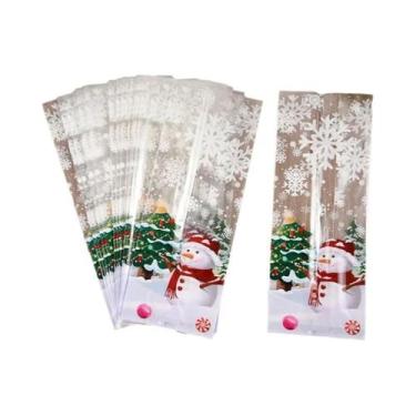 Imagem de Sacos De Doces De Natal Papai Noel Boneco De Neve 25 50pcs Embalagem D