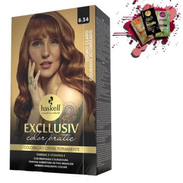 Imagem de Coloracao 8.34 Haskell Excllusiv Color Pratic Louro Claro Dourado Acob