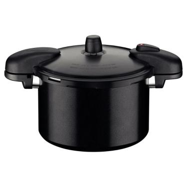 Imagem de Panela de Pressão Valência Black em Alumínio com Revestimento Cerâmico 7L Preto Tramontina