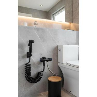 Imagem de Ducha Higiênica Aço Inox 2 Saídas Preto - Conforto Flexível - Congratu