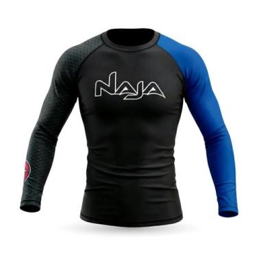 Imagem de Rash Guard Treino Compressão Manga Longa Snake Azul - Naja, GG, Azul