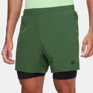 Imagem de Shorts New Balance Sport Essentials 2 In 1, Verde, P