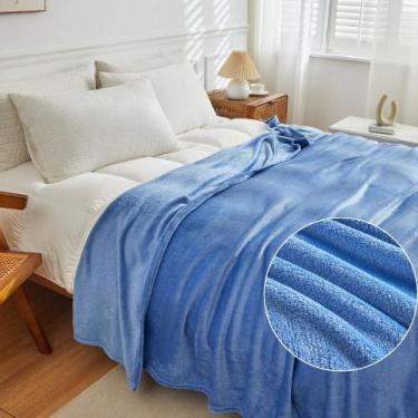 Imagem de Cobertor Casal Manta Microfibra Fleece 1,80 X 2,0 - CASA DONA, AZUL
