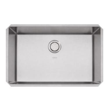 Imagem de Cuba de Embutir Quadrum 70 U Retangular Undermount Aço Inox Acetinado Prata Tramontina 70x40CM