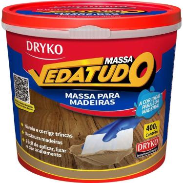 Imagem de Massa para Madeira Vedatudo Reparos Calafetações Nivelamento Correção Marfim 400G Atóxica Secagem Rápida Dryko