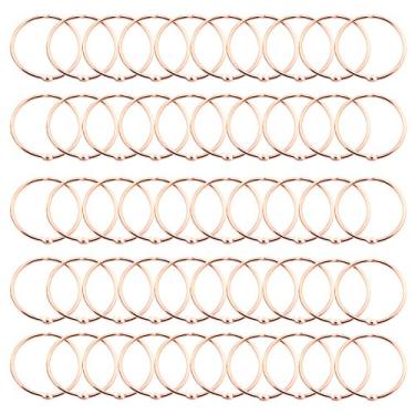 Imagem de Anel de livro Lind Kitchen 50 peças, 5 cm, ouro rosa, metal, folha, livro, fivela articulada, scrapbook, scketchbook, álbum de fotos, faça você mesmo, anel de encadernação 51 mm