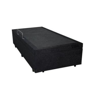Imagem de Cama Box Baú Solteirão King Suede Preto (42x96x203)