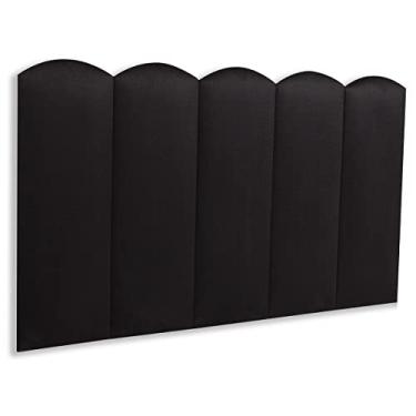 Imagem de Cabeceira Solteiro Estofada Cama Box Modulada Formato Nuvem 100 X 60 Cm Blu Interiores Cor:Suede Preto