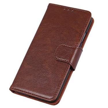 Imagem de Capa carteira para Google Pixel 6/6 Pro, flip de couro PU, suporte para cartão de dinheiro, fecho magnético à prova de choque, capa para celular, marrom, Pixel 6 de 6,4 polegadas