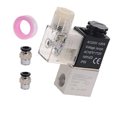 Imagem de Válvulas de solenóide de ar 2V025-08 2 Posição 2 Porta 1/4"Válvula pneumática normalmente fechada DC12V DC24V AC110V AC220V YYDFPIIA (Color : 2V025-08 W PC 10-02, Specification : 24V DC)