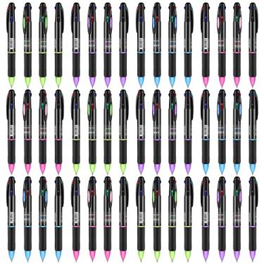Imagem de Pacote com 48 canetas esferográficas multicoloridas 4 em 1, canetas esferográficas retráteis de 0,7 mm, canetas coloridas com várias pontas, canetas multicoloridas para enfermeiras, canetas de tinta gel para enfermeira, escritório, escola, estudantes, artigos de escrita