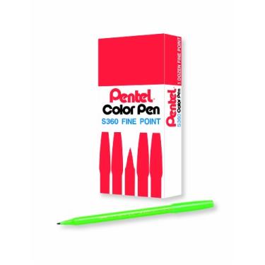 Imagem de Pentel Caneta colorida de arte, verde-claro, caixa com 12 (S360-111)
