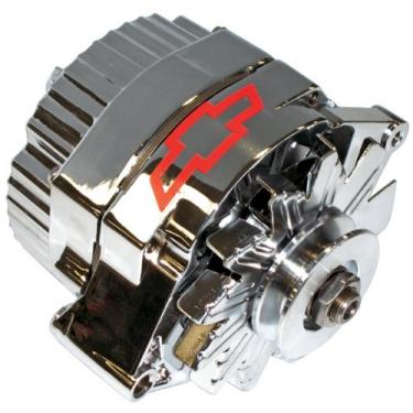 Imagem de ProForm Alternador, 80 amp, 12 V, regulador interno, polia de correia em V única, logotipo GM, cromado, GM, cada (141-659)