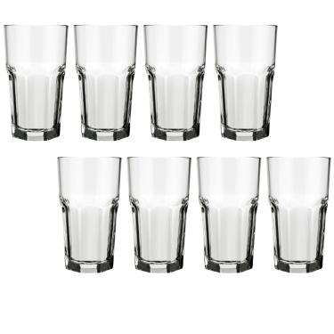 Imagem de 8 Un Copo Vidro Suco Agua 340ml Bristol Cristal Luxo Nadir