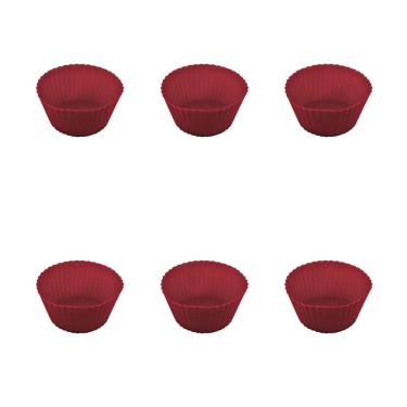 Imagem de Kit Forminha Cupcake de Silicone Redonda com 6 unidades