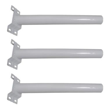 Imagem de Suporte Luminaria Solar Barra Poste Aço Rua Quintal Jardim Kit 3 Unidades