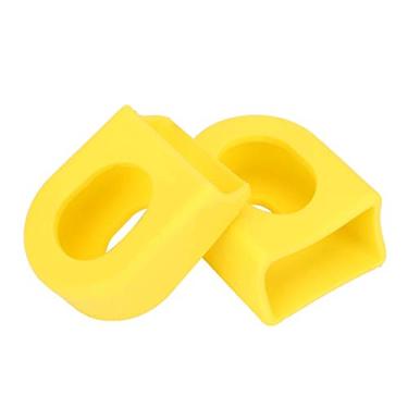 Imagem de 1 par 2 peças protetores de bota de manivela,Protetor de braço de manivela, defensores de manivela de mountain bike, capa macia mangas botas acessórios de bicicleta para peças de bicicleta(Yellow)