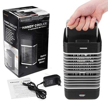 Imagem de Mini cooler de ar portátil purificador de umidificador ventilador de mesa condicionador de ar preto ventilador para atividades ao ar livre de acampamento