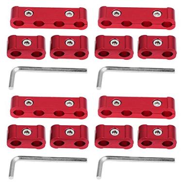 Imagem de Alargadores de vela de ignição de carro, divisor de fios de motor de liga de alumínio, separador de arame de ignição 8 mm, 9 mm, 10 mm, 12 peças (vermelho)