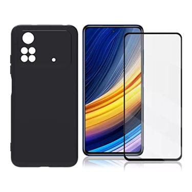 Imagem de Capa Case Anti Impacto Aveludada Preta + Película Cerâmica Xiaomi Poco M4 Pro (M4 Pro)
