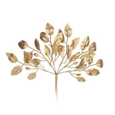 Imagem de Galho Curto C/ Folhas Metalizadas 25x20x3cm C/1 Unid