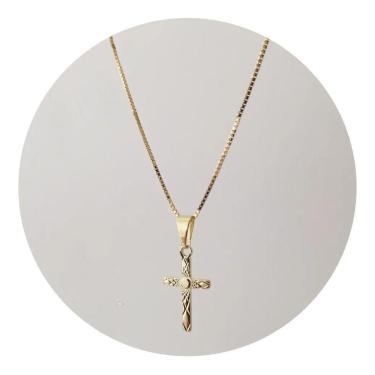 Imagem de Colar Cruz Cristo Prata Banhado Ouro 18k - Ponte Vecchio