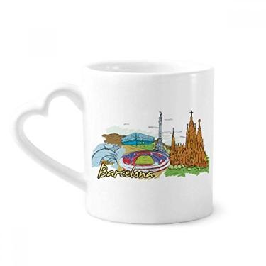 Imagem de Espanha Barcelona Monumento Caneca Aquarela Café Cerâmica Copos Copo Coração Vidro