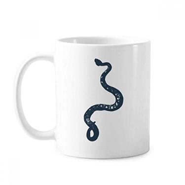 Imagem de Caneca com estampa de desenho de cobra preta animal cerâmica xícara de porcelana de café louça
