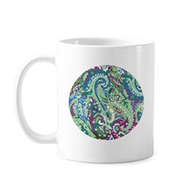 Imagem de Caneca com estampa de flores abstratas de plantas verdes caneca cerâmica xícara de porcelana de café louça
