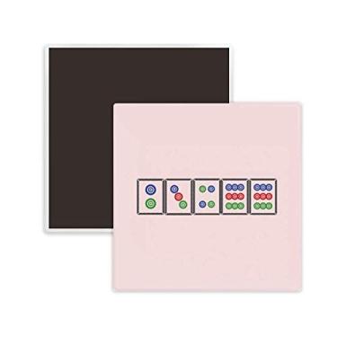 Imagem de Dots Suit Mahjong azulejos quadrados cerâmica ímã lembrança lembrança