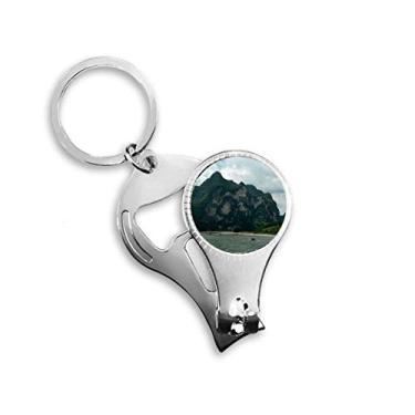 Imagem de Chaveiro de anel para cortador de unhas com fotografia de montanhas e rios