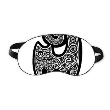 Imagem de Escudo de olho de dormir preto e branco padrão peixe gato macio capa de sombra