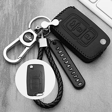 Imagem de YJADHU Capa de chave de carro, apto para Geely Atlas SUV Boyue borui Coolray Emgrand NL3 EX7 X7 EC7 GX7 EC715 RV EC718 GT GE SC6 GC9, F, preto